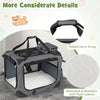 Collapsible soft dog crate with mesh windows, padded carry strap, and removable plush cushion for easy travel.