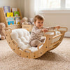 Wooden Rocking Climbing Arch with Cushion Montessori Kids Climber Rocker - Gallery View 1 of 12