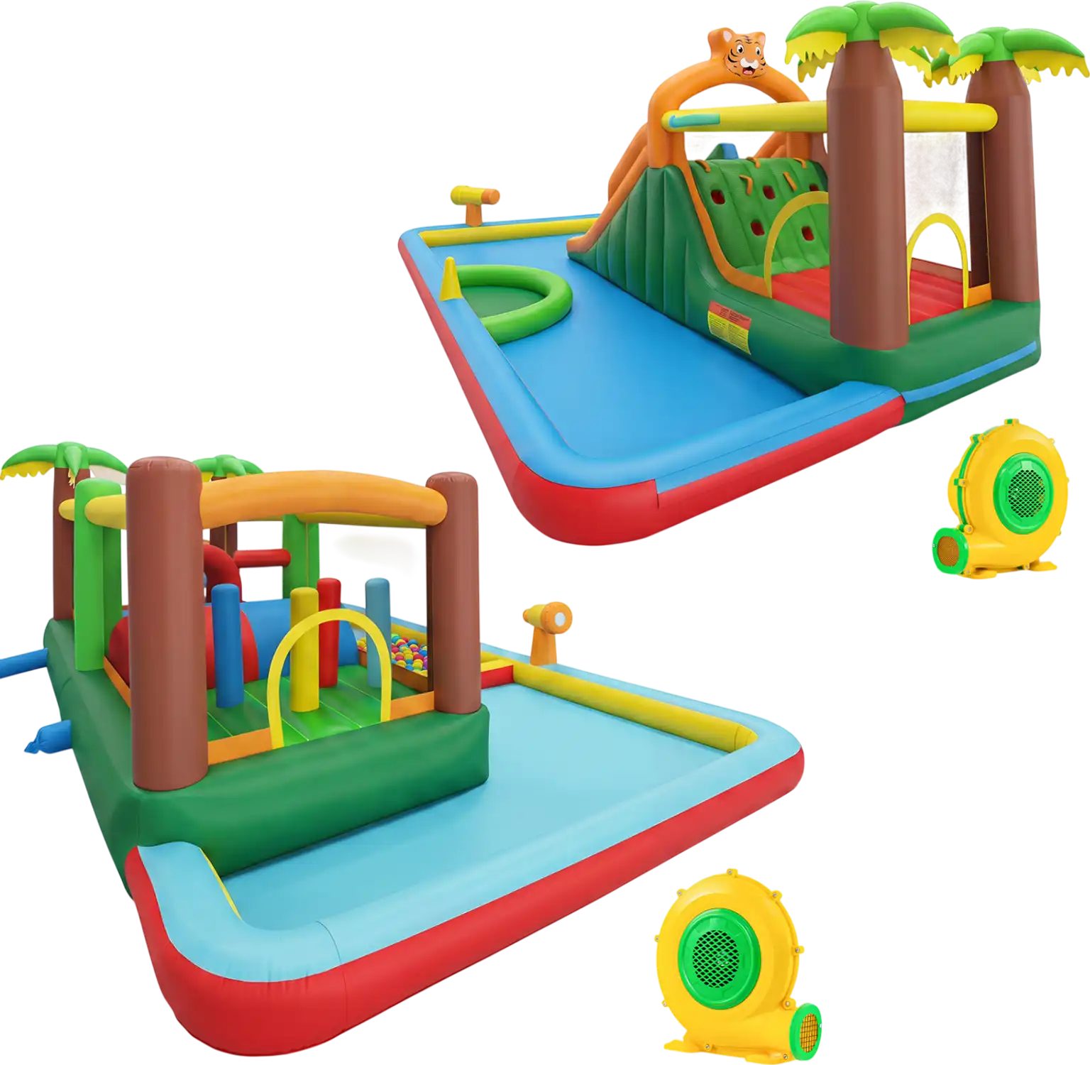Costway Tiger Inflatable Water Park Bounce House w/ 2 Blowers 70376258 New