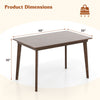 48-inch dining table with natural rubber wood legs, showcasing dimensions for a coordinated dining space for 4.