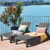 Set of 2 Outdoor Chaise Lounge Chair with 5 Positions Adjustable Backrest-Black - Gallery View 1 of 10