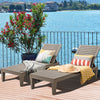Set of 2 Outdoor Chaise Lounge Chair with 5 Positions Adjustable Backrest-Brown - Gallery View 1 of 9