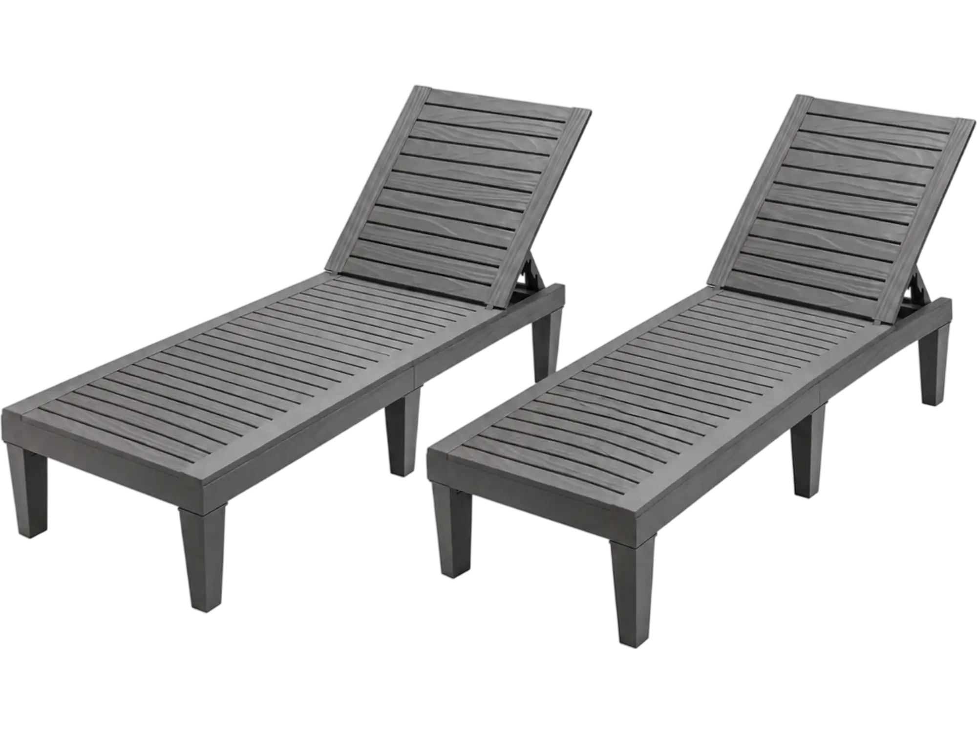 Costway Set of 2 Outdoor Chaise Lounge Chairs 5-Position Adjustable Backrest 62984912 New