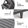 Close-up of the adjustable backrest and strong support bar of the gray outdoor chaise lounge chair, perfect for patio.