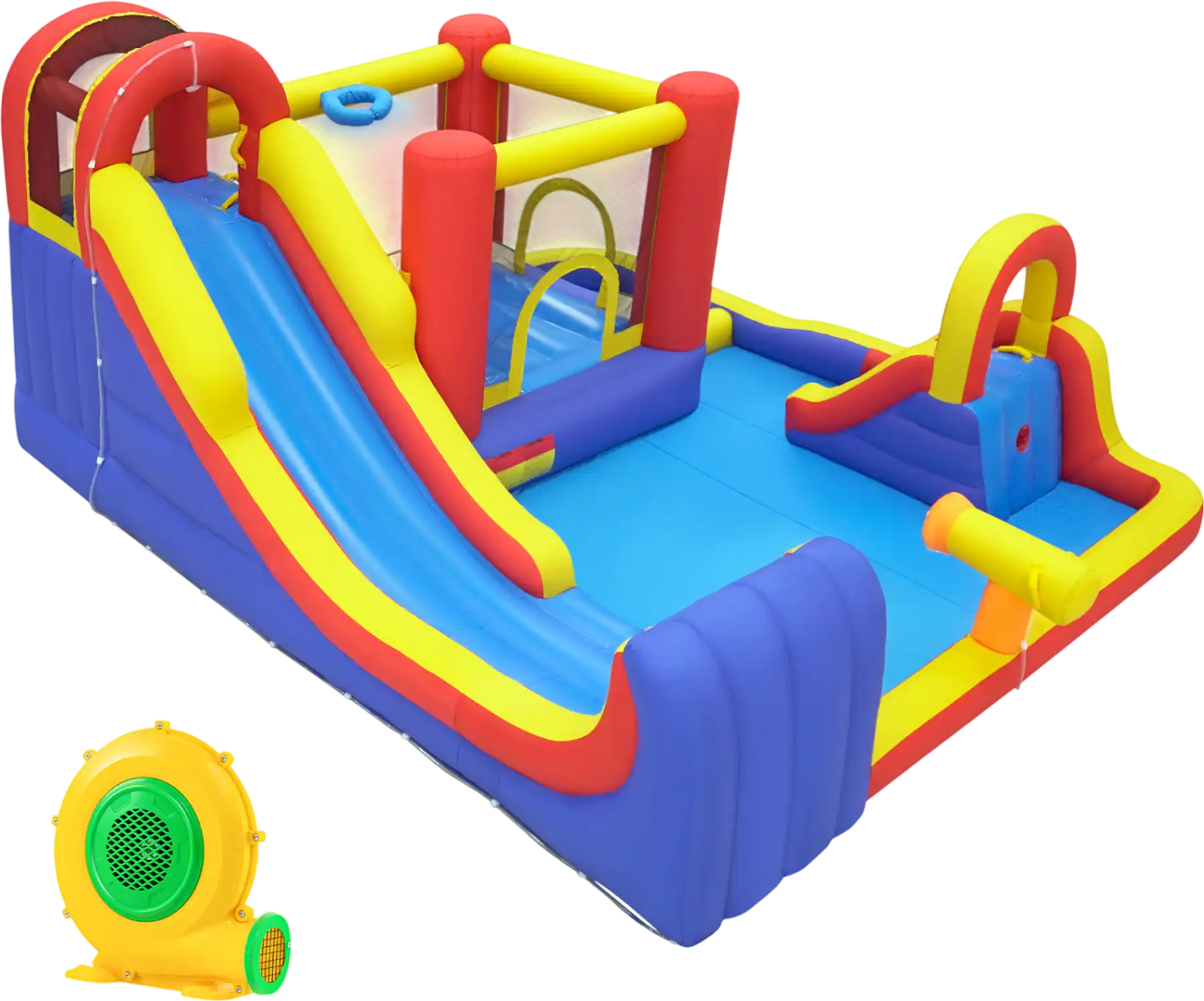 Costway 7-in-1 Outdoor Bounce House Dual Slides 680W Blower 99400419 New