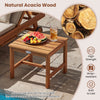 Natural acacia wood side table with high strength, perfect for outdoor essentials on the deck or patio.