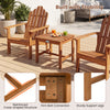 Adirondack chair set of 2 with side table, made of acacia wood, perfect for deck or garden relaxation.