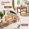 Adirondack chair set of 2 with side table, made of acacia wood, ideal for outdoor patio and garden relaxation.