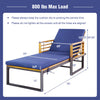 Adjustable chaise lounge chair with acacia wood frame and soft cushions, perfect for outdoor patio relaxation.