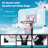 Portable basketball hoop with shatterproof backboard, adjustable height, and strong bracket for outdoor play.