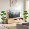 Set of 2 6-ball topiary trees with realistic trunks in weighted pots, perfect for indoor or outdoor decoration.