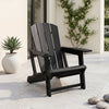 HDPE Adirondack Chairs with Realistic Wood Grain for Backyard Lawn-Black - Gallery View 1 of 8