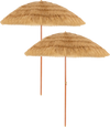 6.5 Feet Portable Thatched Tiki Beach Umbrella with Adjustable Tilt for Backyard
