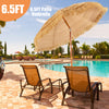 6.5FT portable thatched tiki beach umbrella with adjustable tilt for outdoor relaxation by the pool or beach.