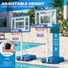 Adjustable 3.3-3.9 feet pool basketball hoop with shatterproof backboard, perfect for indoor and outdoor play.
