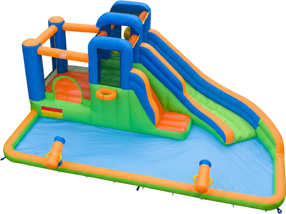 Kids Inflatable Water Slide Park with Splash Pool without Blower