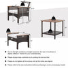Side table from the 3-piece patio lounge bundle features a durable acacia wood top and a built-in umbrella hole for outdoor use.