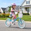 14 Inches Girls Bike for 3-5 Years Old with Training Wheels and Basket - Spring Party, Blue - Gallery View 1 of 10