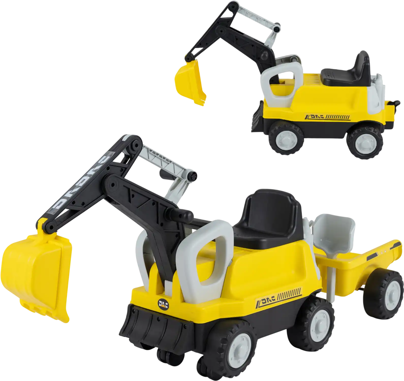 Costway 2-In-1 Kids Ride-On Tractor w/ Digging Arm & Detachable Trailer 23300172 New