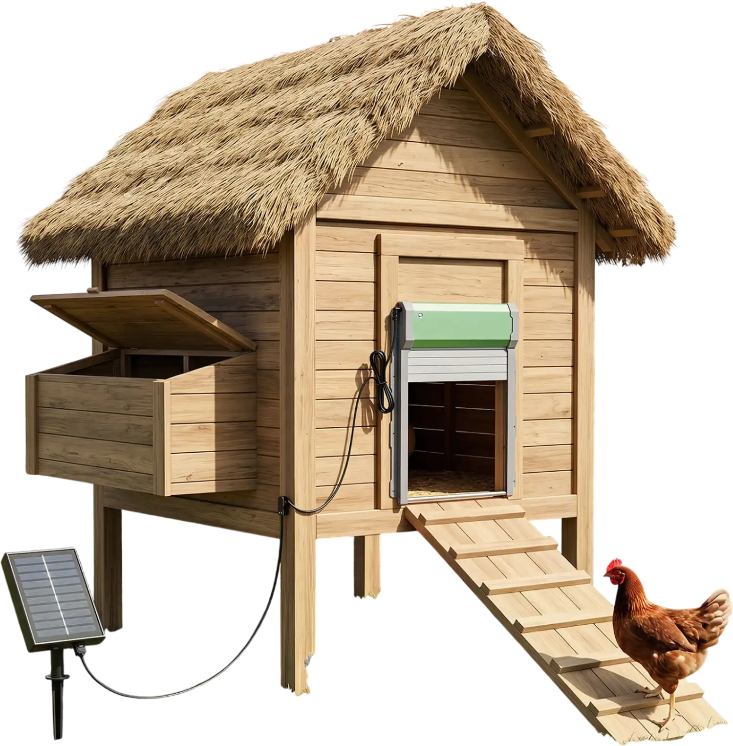 Costway Automatic Chicken Coop Door Remote Control Light Sensor Timer 59365007 New