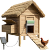 Automatic chicken coop door with remote control and light sensor, designed for backyard coops and poultry farms.