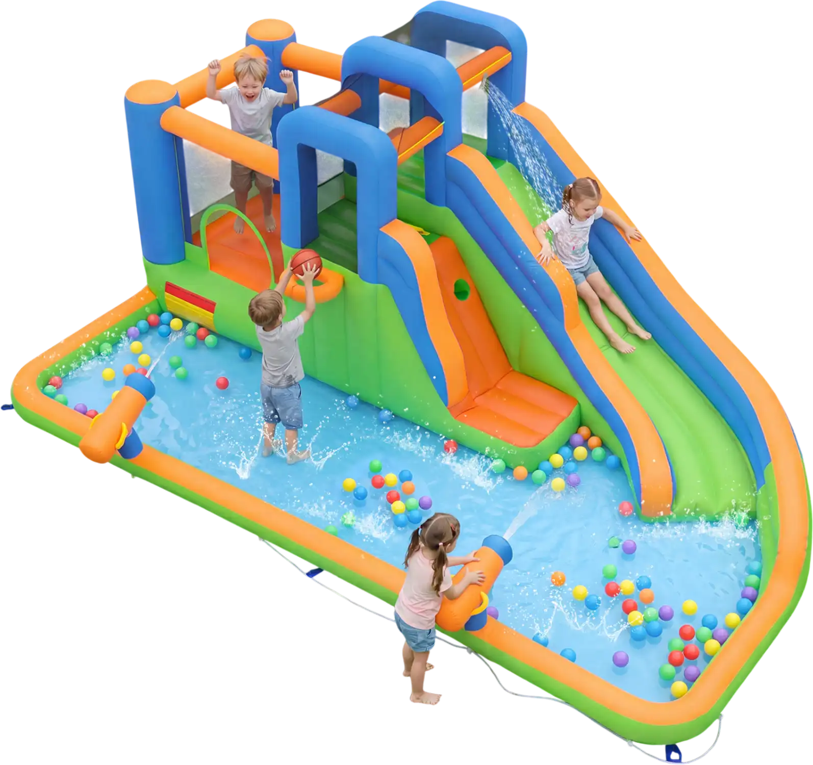 Costway Inflatable Water Slide Park w/ 780W Blower Splash Pool 40357348 New
