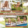 Outdoor Adirondack chair in brown with high backrest and wide armrests, perfect for patio, poolside, or backyard use.