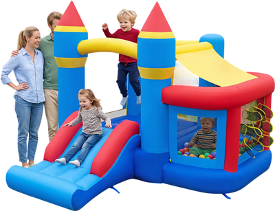 Costway Inflatable Bounce House Kids Slide Ball Pit Pitching Game 41283657 New