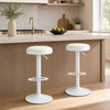 Set of 2 Kitchen Bar Stools with Height Adjustment Padded Seat and D-Shaped Footrest-White - Gallery View 1 of 10