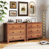 2-Pack 3 Drawer Dresser Chest of Drawers Bedside Table-Walnut - Gallery View 1 of 6