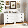 2-Pack 3 Drawer Dresser Chest of Drawers Bedside Table-White - Gallery View 1 of 6
