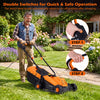 13-inch corded electric lawn mower with 12-amp motor, featuring a lightweight design and 3-position height adjustment for easy mowing.
