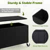 Raised garden bed made of fade-resistant PE rattan with a sturdy metal frame and wheels for easy outdoor mobility.