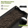 Close-up of the raised garden bed's non-woven fabric liner, designed to retain soil and prevent leakage for outdoor use.