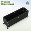 Dimensions of the raised garden bed planter box with wheels, crafted from durable PE rattan for outdoor use.