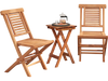 Teak wood folding patio chairs set of 2 with high backrest and X-support, perfect for backyard or poolside relaxation.