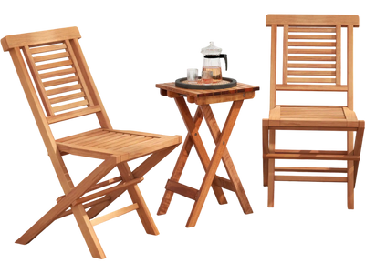 Costway Teak Wood Folding Patio Dining Chairs Set of 2 High Backrest 66506211 New