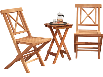 Costway Teak Wood Folding Patio Dining Chairs Set of 2 98503372 New