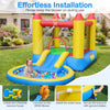 Kids Water Park Wet Dry inflatable bounce house with splash pool, colorful balls, and 380W blower for endless fun.