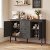 47" Vintage Buffet Cabinet with 3 Drawers 2 Cabinets and Adjustable Shelves for Dining Room-Brown - Gallery View 1 of 11