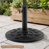 20 lbs Patio Umbrella Base 17" Round with Adapters for 1.5" 1.9" Outdoor Poles-Black - Gallery View 1 of 10