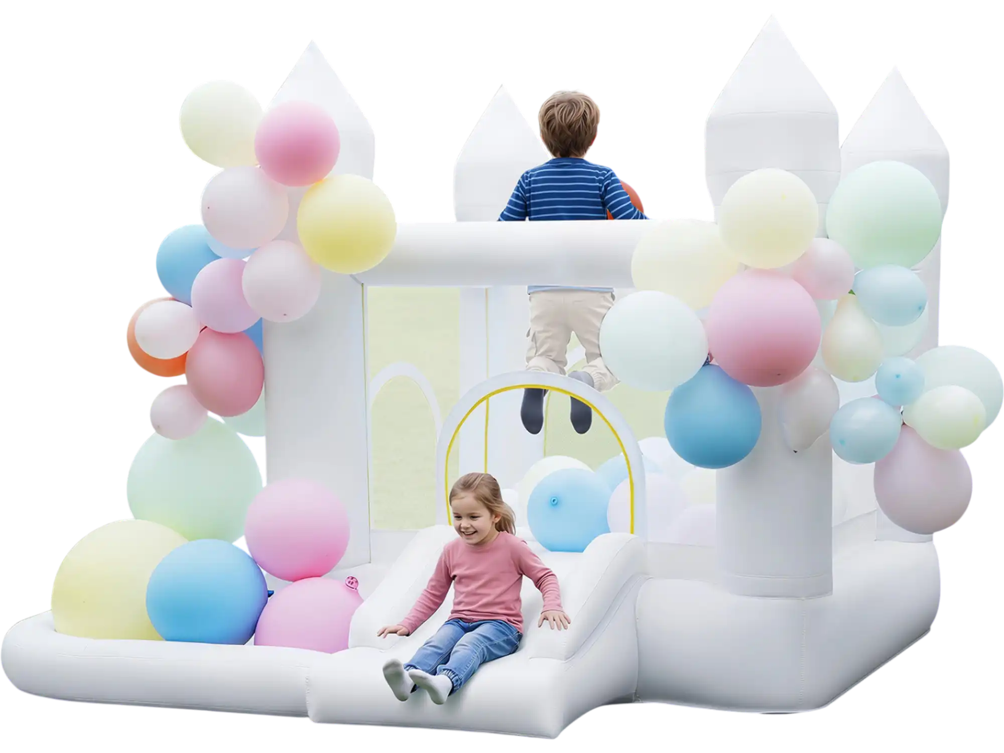 Costway Inflatable Bounce House Jumping Area Basketball Hoop Wedding Party 61010246 New