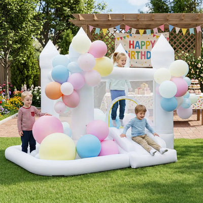 Costway Inflatable Bounce House Jumping Area Basketball Hoop 480W Blower 45953999 New