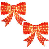 Extra-large 37-inch lighted Christmas bow decoration set of 2 features 150 warm white LED lights for festive outdoor displays.