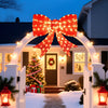37-inch lighted Christmas bow decoration with 150 warm white LED lights, ideal for enhancing entryways during the holidays.