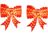 Two 37-inch lighted Christmas bow decorations with warm white LED lights, perfect for outdoor holiday displays.