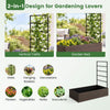 Rattan raised garden bed with vertical trellis for flowers, vegetables, and herbs, ideal for patio or balcony gardening.
