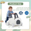 4-in-1 baby car shape toddler toy box with wheels, featuring a flip-up seat and storage for toys, suitable for ages 1-3.