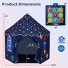Indoor outdoor play tent with starry design, measuring 56" x 49", includes a dancing mat for interactive fun.