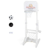 Side view of the toddler sports set showcasing the adjustable height feature, perfect for growing kids during outdoor play.